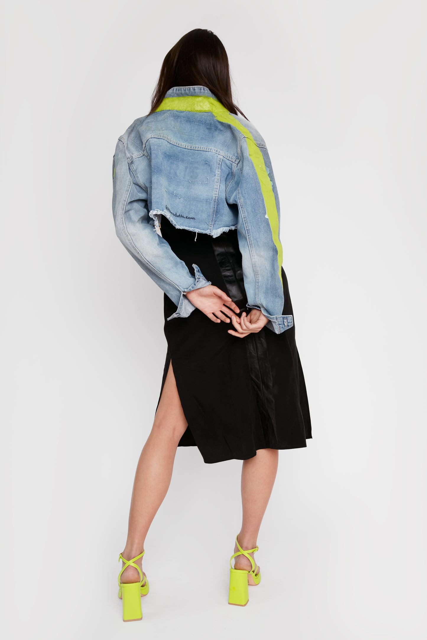 Road to Recovery Neon Striped Denim Jacket