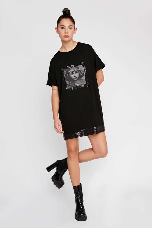 All That Glitters Archetype Sequin T Shirt Dress