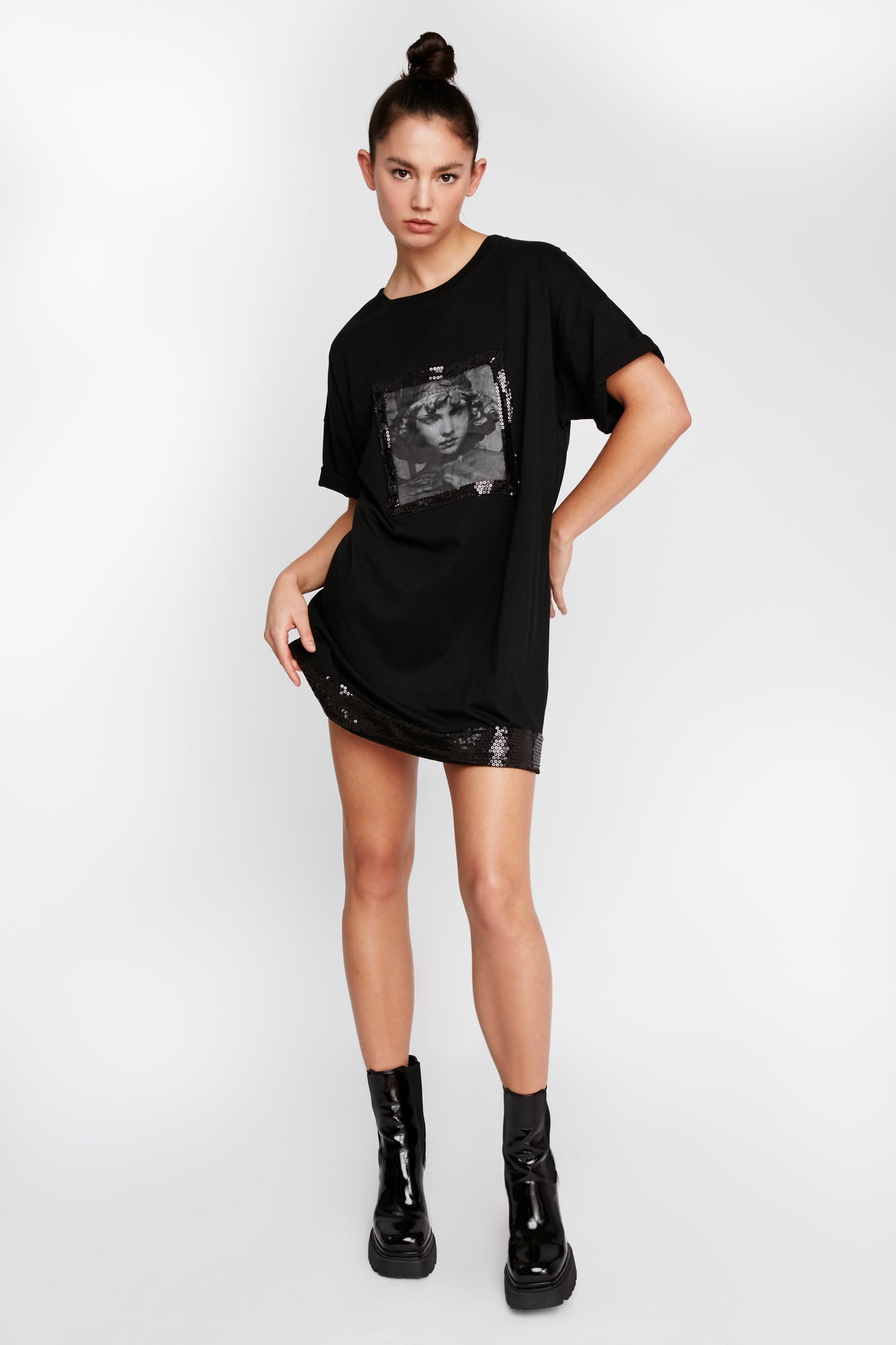 All That Glitters Archetype Sequin T Shirt Dress